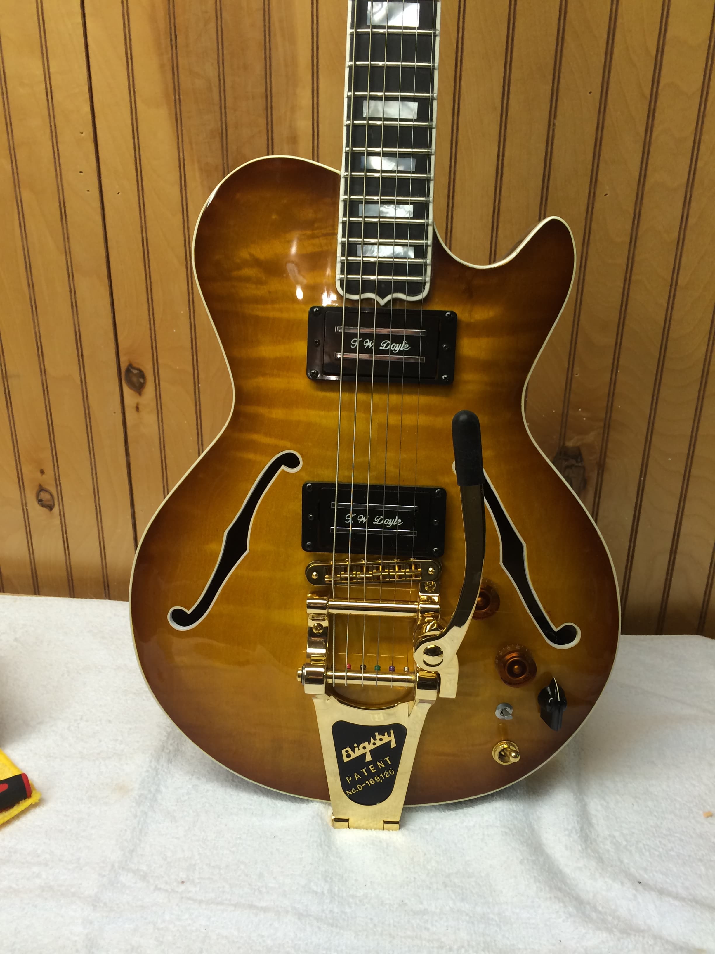 Amber Burst with Gold Bigsby