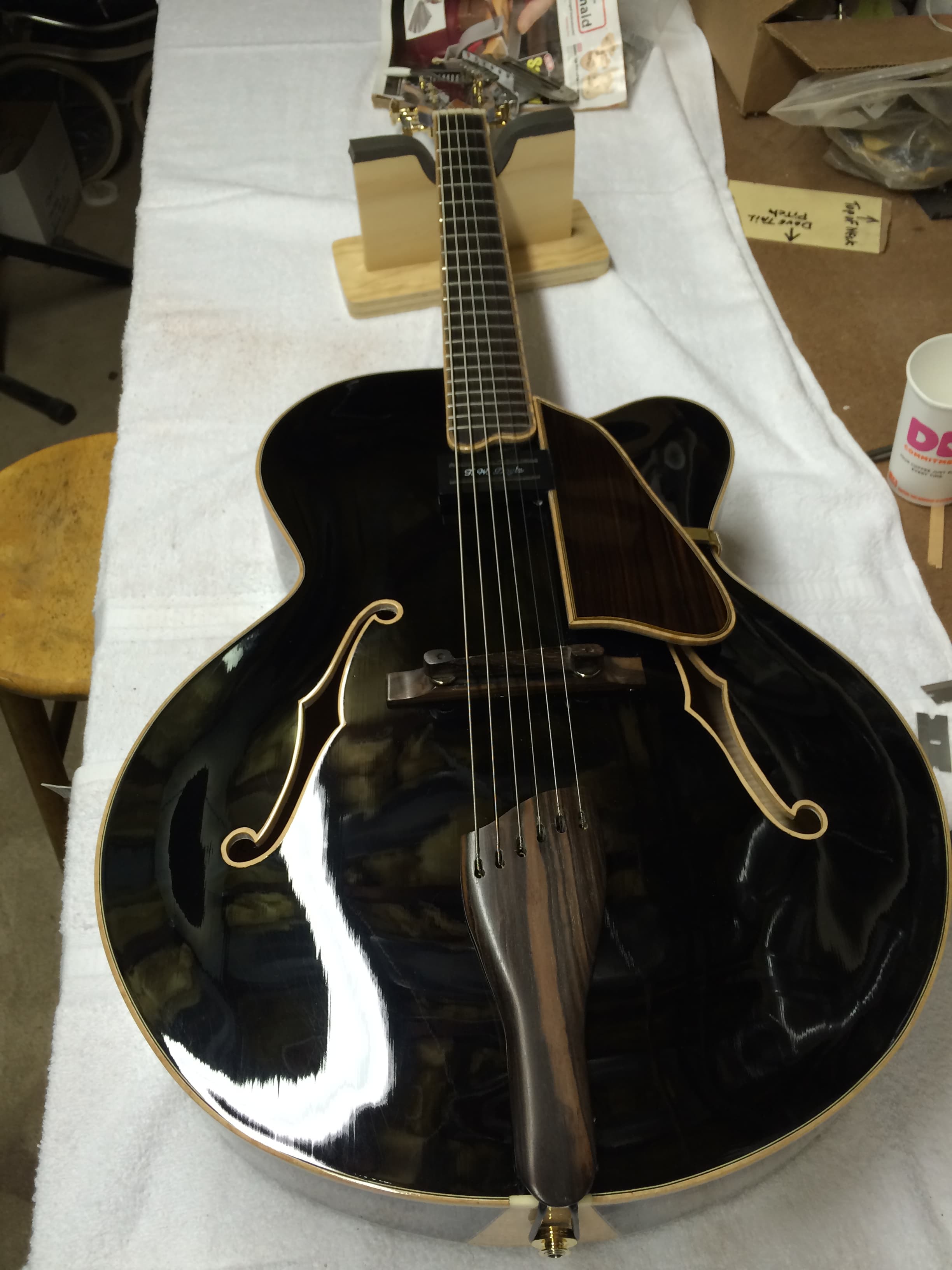 Black Archtop with Rosewood Pickguard