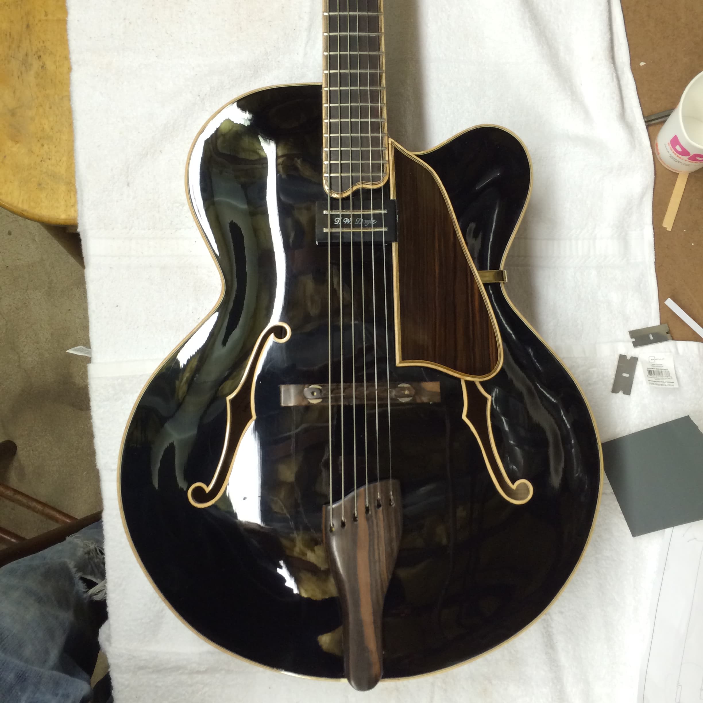 Black Archtop Overhead View